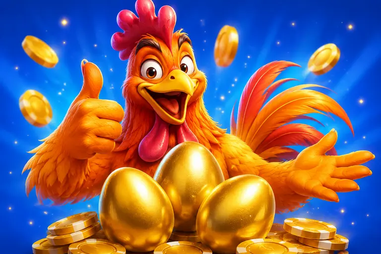 Gallo e uova dorate: illustrazione del bonus Winnita rigenerata.