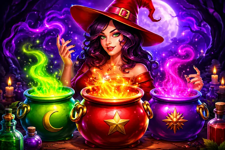 Illustrazione rigenerata ispirata a 3 Witch Pots.